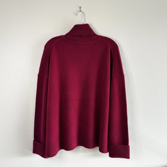 Nordstrom Wool & Cashmere Turtleneck Sweater Burgundy Large NEW - Picture 8 of 11